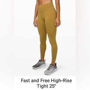 Lululemon fast and free High-Rise Tight 25” Grape Leaf